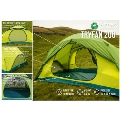 Vango Tryfan 200 - 2-person Tent -Camping Shop vango tryfan 200 2 person tent bf detail 3