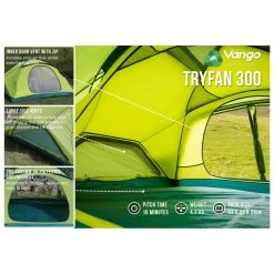 Vango Tryfan 300 - 3-person Tent -Camping Shop vango tryfan 300 3 person tent bf detail 3