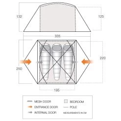 Vango Tryfan 300 - 3-person Tent -Camping Shop vango tryfan 300 3 person tent bf detail 7
